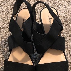 American Eagle Black Wedge Heels